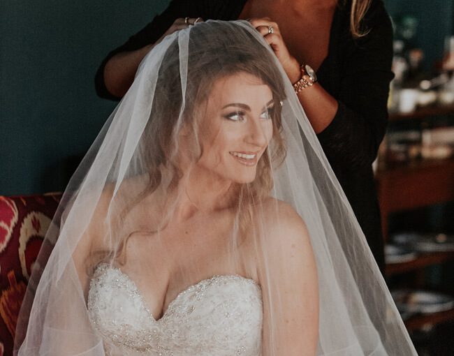 Bride Getting Ready with Veil – Bridal Makeup & Hair